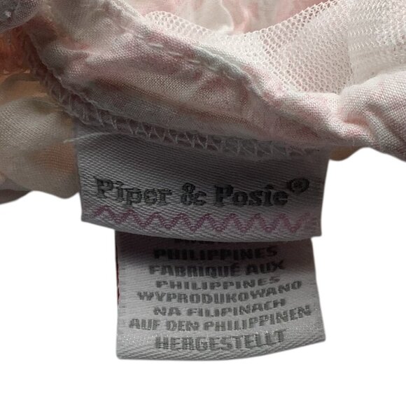 Piper & Posie Dress Baby Girl 3-6M Pink‎ & White Floral Ruffle Sleeve Bow Accent - Picture 3 of 11